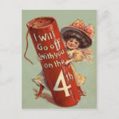 Einladung von Girl Firework Firecracker Postkarte (Vorderseite)