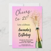 Einladung von Girl Pink zum 21. Geburtstag (Vorderseite)