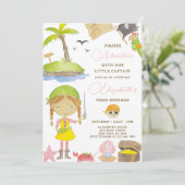 Einladung von Girl Pirate zum Geburtstag (Stehend Vorderseite)