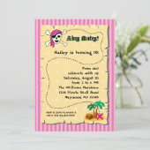 Einladung von Girl Pirate zum Geburtstag (Stehend Vorderseite)