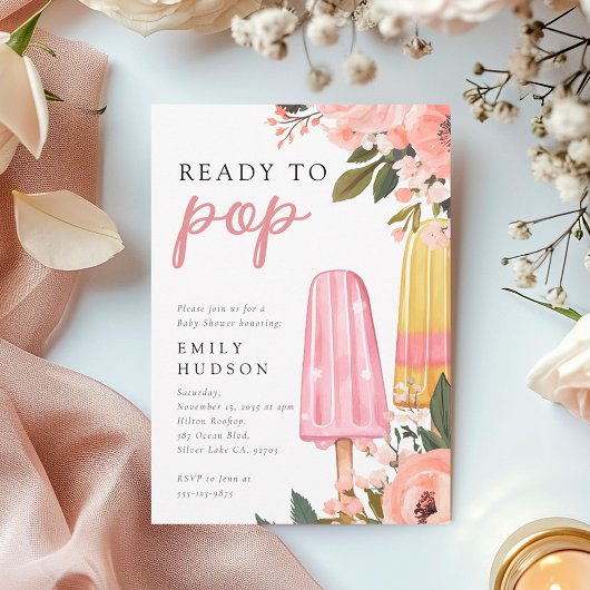 Einladung von Girl Ready to Pop Babydusche