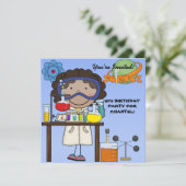 Einladung von Girl Science zum Geburtstag (Stehend Vorderseite)