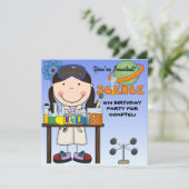 Einladung von Girl Science zum Geburtstag (Stehend Vorderseite)