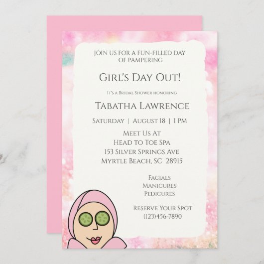 Einladung von Girls Day Out Wellness-Center (Vorne/Hinten)