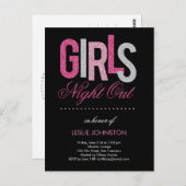 Einladung von Girls Night Out Junggeselinnen-Absch Postkarte (Vorne/Hinten)