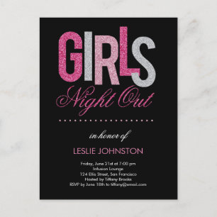 Einladung von Girls Night Out Junggeselinnen-Absch Postkarte