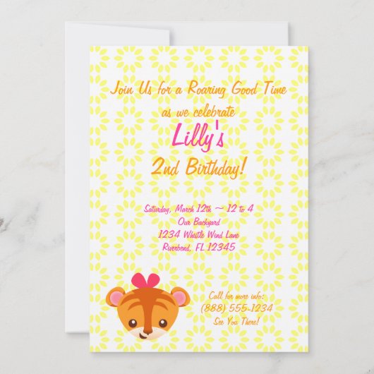 Einladung von Girly Tiger (Rückseite)