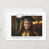 Einladung von Glamour Black/Gold Bow Graduation Pa (Rückseite)