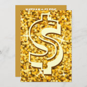 Einladung von Glitz "Gold"-Dollar (Vorne/Hinten)