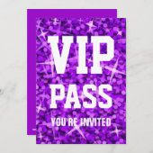 Einladung von Glitz Lila "VIP PASS" (Vorne/Hinten)
