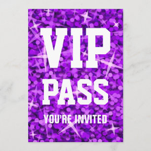 Einladung von Glitz Lila "VIP PASS"