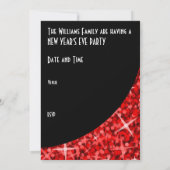 Einladung von Glitz Red black kurve "Happy New Yea (Rückseite)