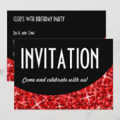 Einladung von Glitz Rote schwarze Kurve (Vorne/Hinten)