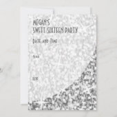 Einladung von Glitz "Silver"-Kurve "Sweet 16" (Rückseite)