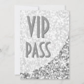 Einladung von Glitz "Silver"-Kurve "VIP Pass" (Vorderseite)
