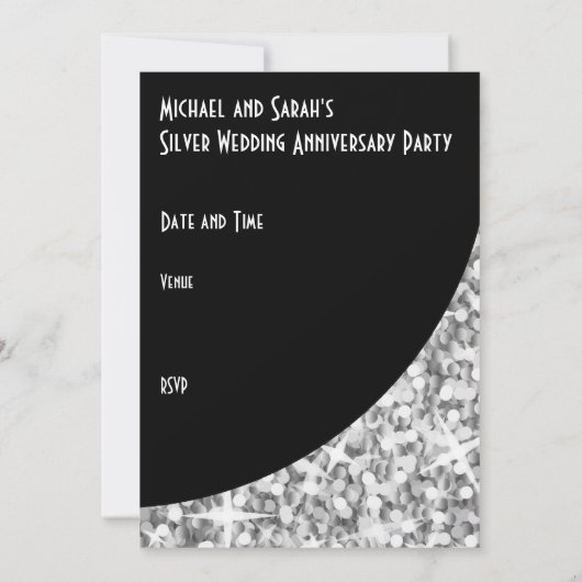 Einladung von Glitz "Silver" schwarze Kurve "VIP P (Rückseite)