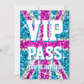 Einladung von Glitz UK Pink "VIP PASS" (Vorderseite)
