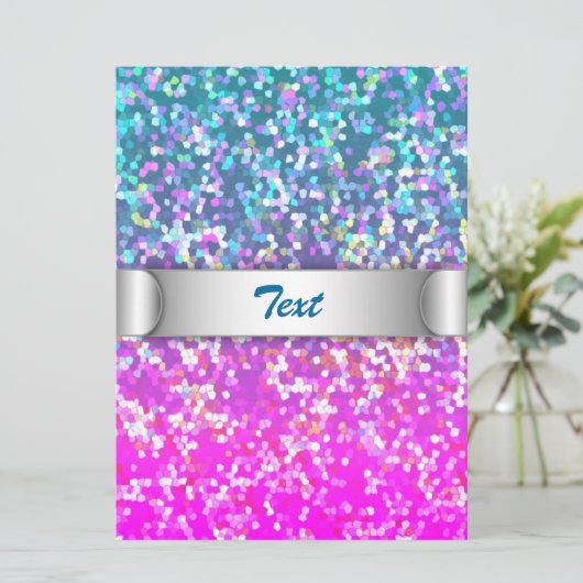 Einladung von Glitzer Graphic Background (Stehend Vorderseite)