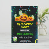 Einladung von Glow Halloween-Party (Stehend Vorderseite)