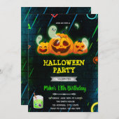 Einladung von Glow Halloween-Party (Vorne/Hinten)