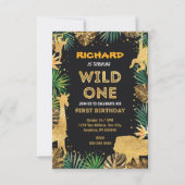 Einladung von Gold Animal Wild zum Geburtstag (Vorderseite)