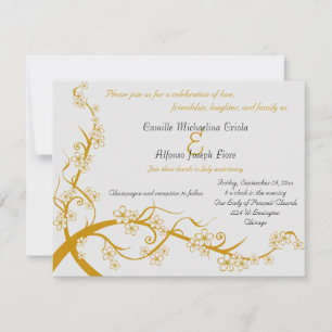 Einladung von Gold Floral Wedding