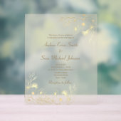 Einladung von Gold Floral Wedding Acrylschild (Neutral)