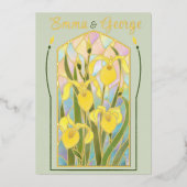 Einladung von Gold Foil Bleiglas Irises (Vorderseite)