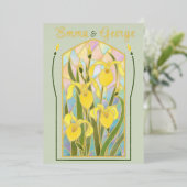 Einladung von Gold Foil Bleiglas Irises (Stehend vorne)