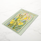 Einladung von Gold Foil Bleiglas Irises (Gedreht)