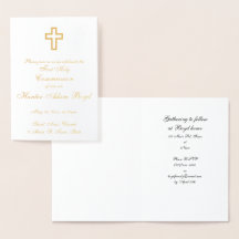 Einladung von Gold Foil Cross