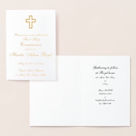 Einladung von Gold Foil Cross (Anzeige)