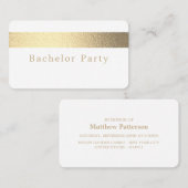 Einladung von Gold Foil Stripe, Bachelor Party (Vorne/Hinten)
