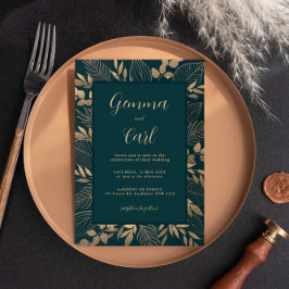 Einladung von Gold Foliage Leaf Hochzeit
