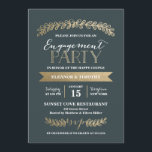 Einladung von Gold Laurels Slate Engagement<br><div class="desc">Die elegante und schicke Einladung zu einer Party mit glänzenden Imitaten,  Goldfolie,  handgezeichneten Lorbeeren,  moderner Typografie und Imitaten mit vergoldeten Rücken-Mustern. Wählen Sie eine Diecut-Form oder ein texturiertes Papier für eine besondere Einladung.</div>
