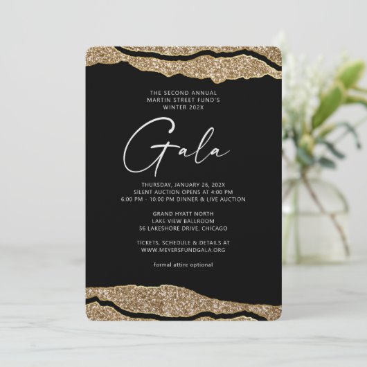 Einladung von Gold Layers Gala (Stehend Vorderseite)