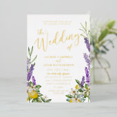 Einladung von Gold Lemon & Lavender Foliage (Stehend vorne)