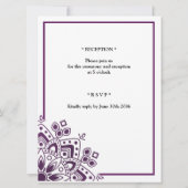 Einladung von Gold Mandala zu Lila Hochzeiten (Rückseite)