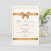 Einladung von Gold Ribbon (Stehend Vorderseite)