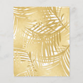 Einladung von Gold Tropical Palm Leaf (Rückseite)