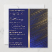 Einladung von Gold und Blue Wedding (Vorderseite)