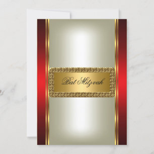 Einladung von Gold und Red Bat Mitzvah
