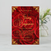 Einladung von Gold und Red Wedding in Gold Foil Fo (Stehend vorne)