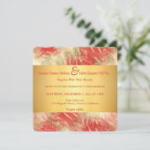 Einladung von Gold und Rose zur Hochzeit (Stehend Vorderseite)