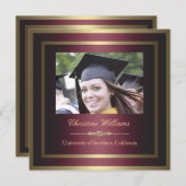 Einladung von Gold und Rotem Abschluss (Vorne/Hinten)