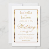 Einladung von Gold und Weiß (Vorderseite)