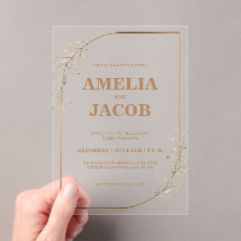 Einladung von Goldfloralen Rahmen