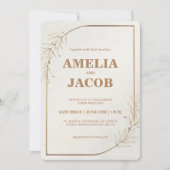 Einladung von Goldfloralen Rahmen (Vorderseite)