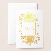 Einladung von Goldfoil Crimson Red Floral Wedding (Rückseite mit Umschlag)