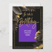 Einladung von Goldpalmen und schwarzen Palmen (Rückseite)